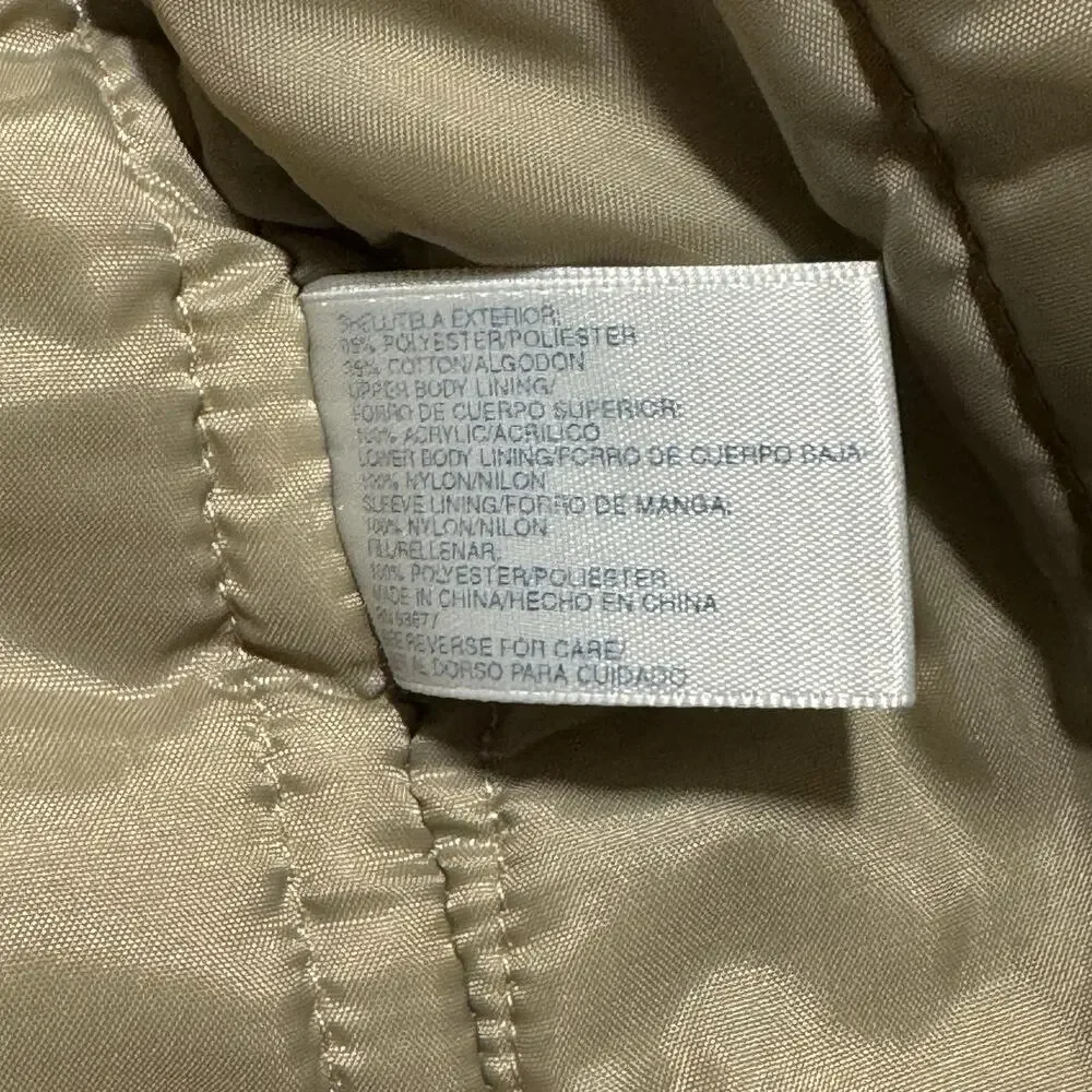 Cabin Creek Barn Field Jacket Beige Flannel Lined Pockets Full Zip Womens Small - Picture 8 of 10